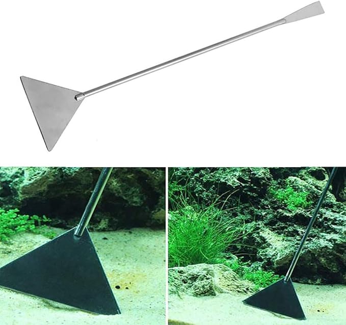 2 Pcs Stainless Steel Aquarium Spatula Long Sand Scrapers Fish Tank Aquatic Plant Tools