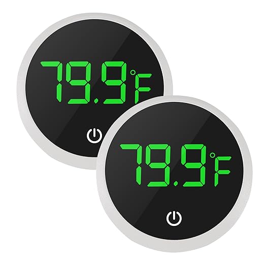 2PACK LED Aquarium Thermometer - 5S Refresh Speed Touch Screen Fish Tank & Terrarium Water Temperature Test Digital Thermometer