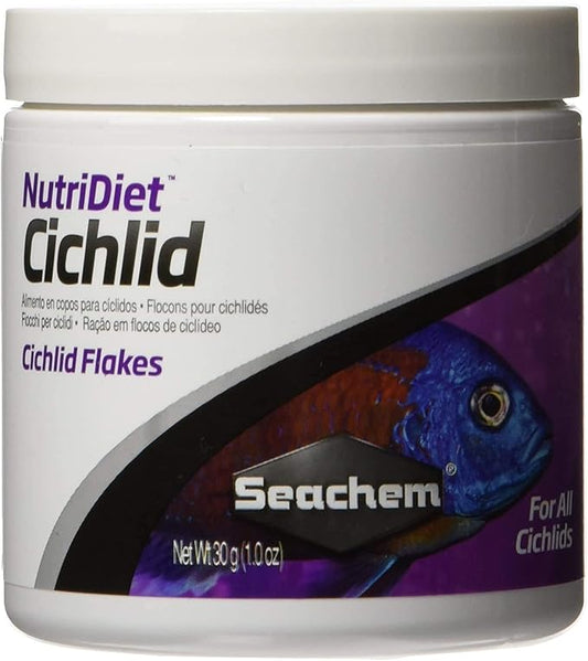 Seachem NutriDiet Cichlid Fish Flakes - Probiotic Formula with GarlicGuard 30g/1oz