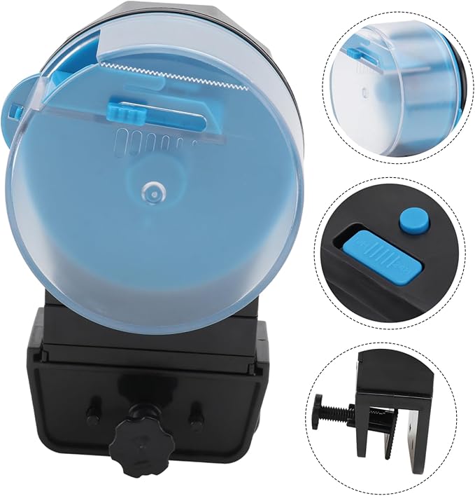 Totority 1set Automatic Intelligent Fish Feeder for Aquariums and Turtles Daily Feeding Capacity Safe for Fish Easy to Clean and Operate