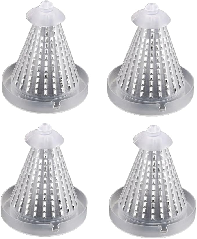 Leadigol 4PCS Aquarium Fish Food Basket Cone Feeder,Feeding Cone Cup Plant Cup Plastic Fish Feeder with Sucker for Aquarium