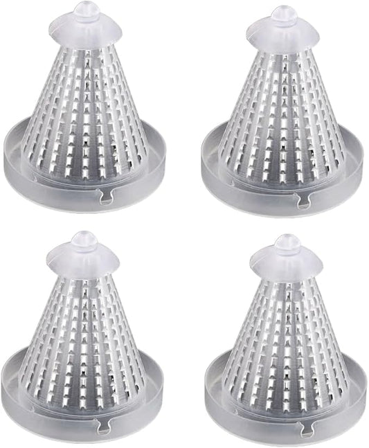 Leadigol 4PCS Aquarium Fish Food Basket Cone Feeder,Feeding Cone Cup Plant Cup Plastic Fish Feeder with Sucker for Aquarium