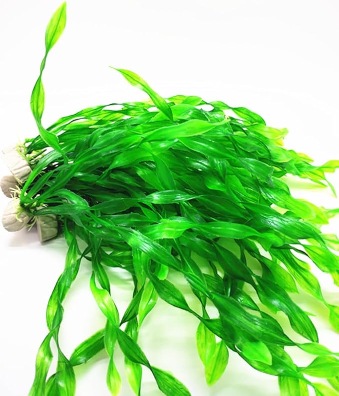 12Pcs Artificial Seaweed Water Plants, Aquarium Decorative Plants, Plastic Fish Tank Plants Decoration for Home and Office Fish Tanks(Green)