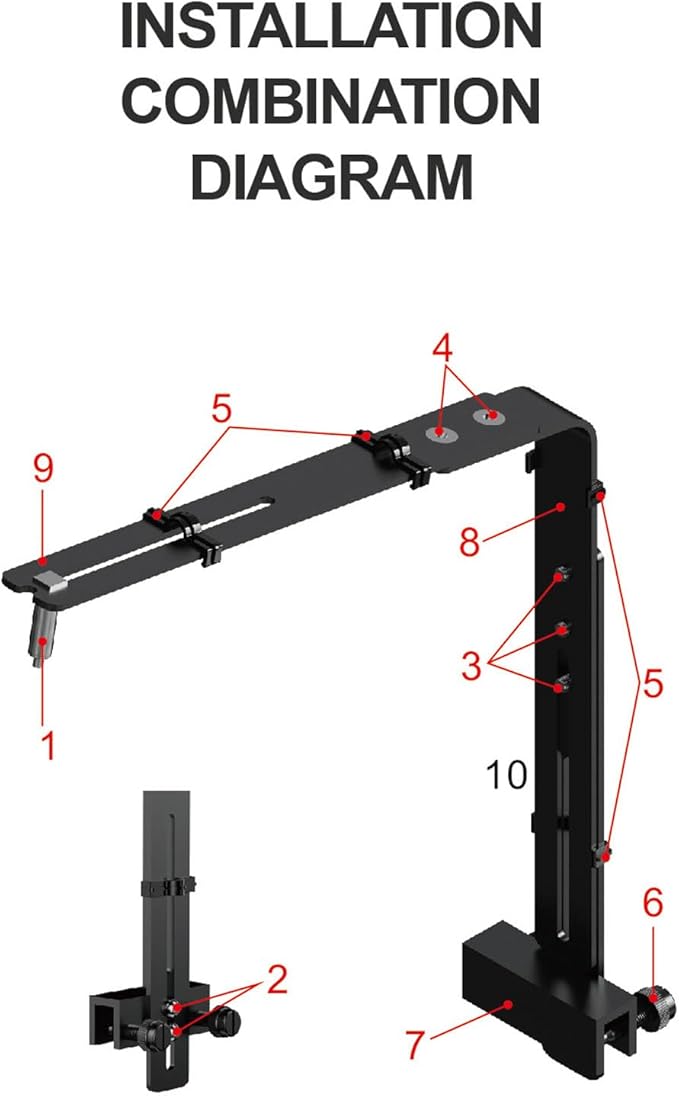 YOUTHINK Fish Container Light Bracket, Aluminum Alloy Aquarium Light Holder Professional Adjustable Height Lamp Stand for Hanging Lamp (Black)