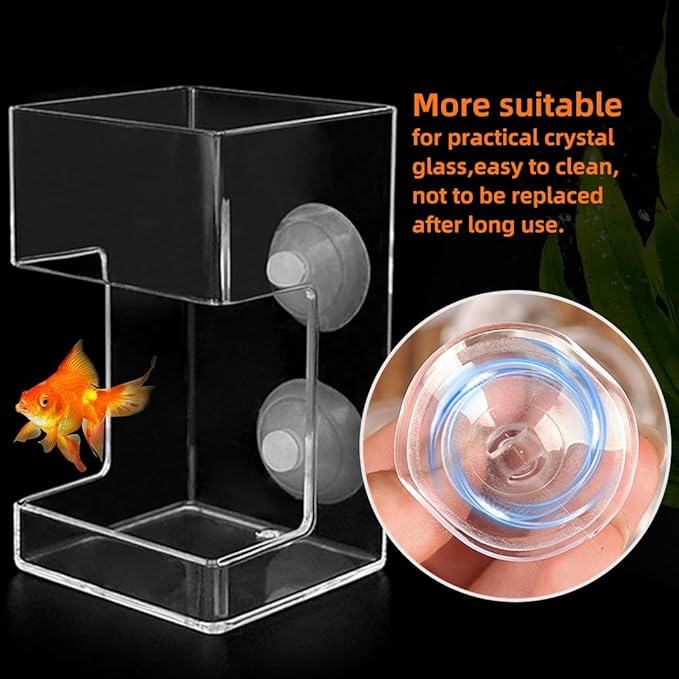 Acrylic Betta Fish Feeder for Aquarium, Square Feeding Ring Suction Cup with 1 Spoon, Transparent Aquarium Bird Shrimp Feeder (Square)