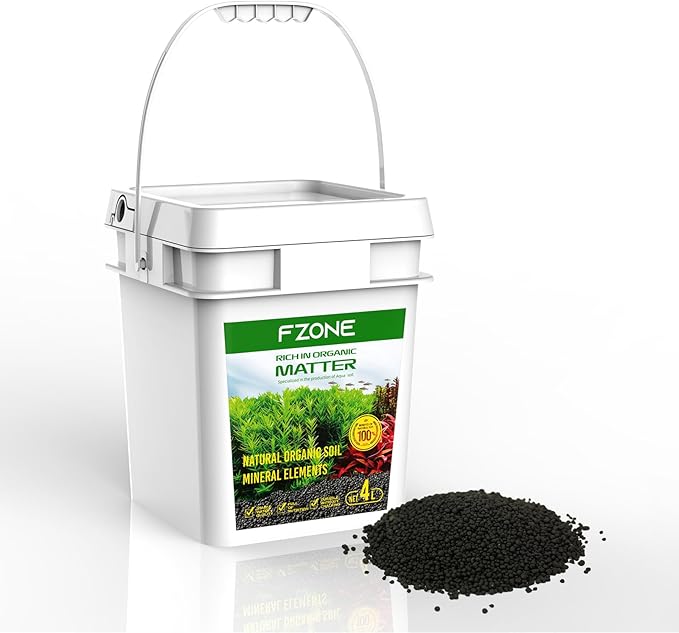 FZONE Aquarium Soil for Planted Tanks, Nutrient-Rich Aquarium Substrate for Fresh Water Live Plants, Shrimp & Fish Safe, Dust-Free(3mm, 4L/6.6 l b), Black