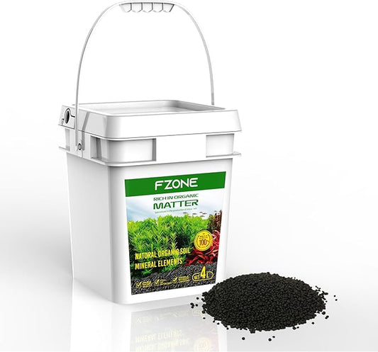 FZONE Aquarium Soil for Planted Tanks, Nutrient-Rich Aquarium Substrate for Fresh Water Live Plants, Shrimp & Fish Safe, Dust-Free(3mm, 4L/6.6 l b), Black