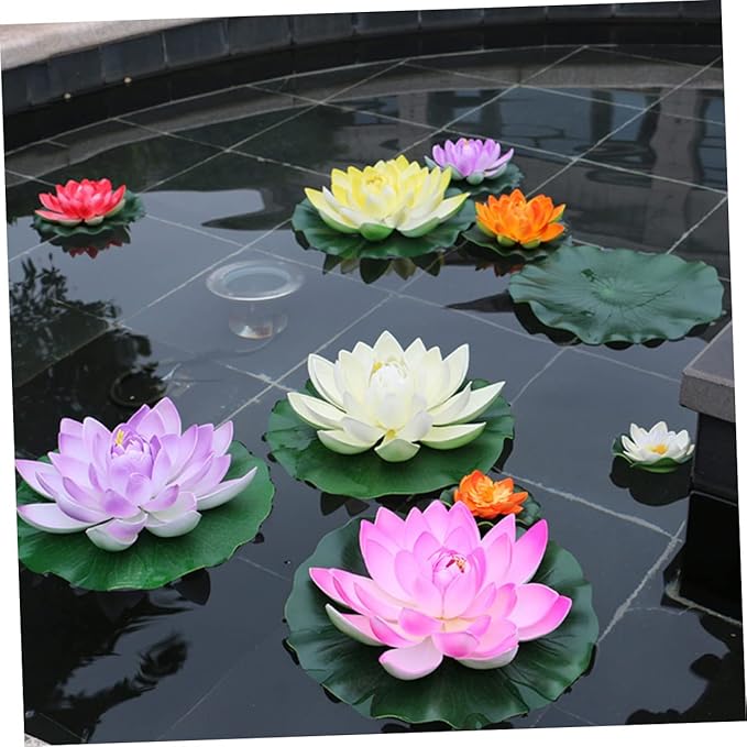 DOITOOL Pool Fish Tank Simulated Lotus Leaves Floating Lotus Leaf Fake s Leaf Ornament Aquarium s Leaves Fake Plant Decor Fishpond s Floating Pond Decor Photo Props