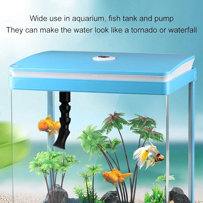 Yctze Adjustable Duck Flat Nozzle - 360° Rotating Water Outlet Tube for Aquarium Fish, Suitable for Saltwater and Freshwater Aquariums, 1/2 Inch Flexible, Fish and (Round