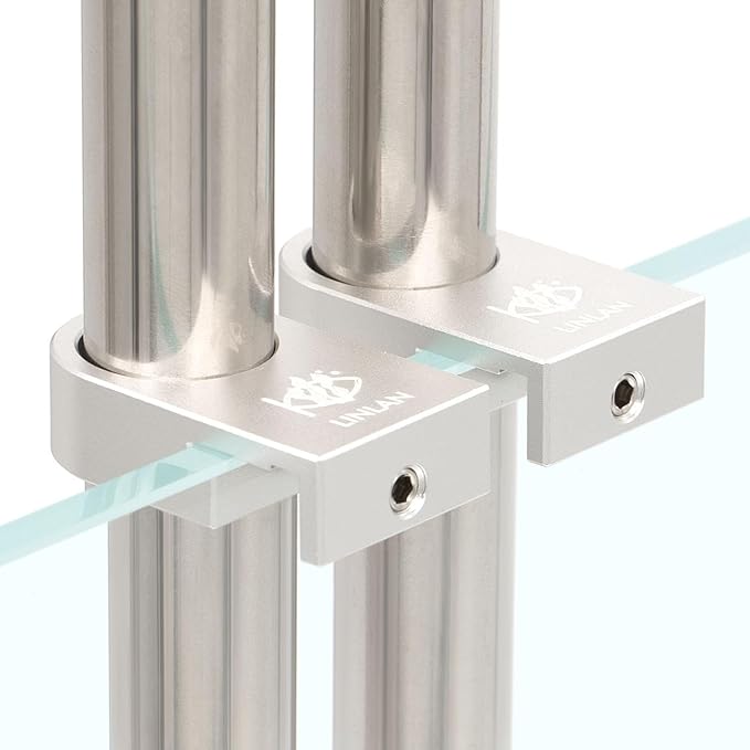 LINLAN Aluminum Alloy Aquarium Clamp with Anti-Overflow Groove for Filter Inlet and Outlet Pipes in 12/16mm (1/2" i.d.) Rimless Aquariums