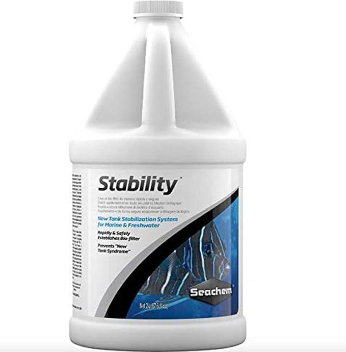 Seachem Stability Fish Tank Stabilizer - for Freshwater and Marine Aquariums 2L / 67.6 oz & Prime Fresh and Saltwater Conditioner - Chemical Remover and Detoxifier 2 L
