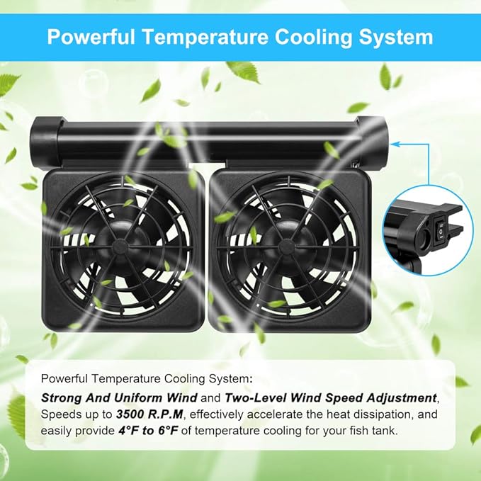 Aquarium Cooling Fan Fish Tank Fan Aquarium Chillers for Salt Water Fresh Water