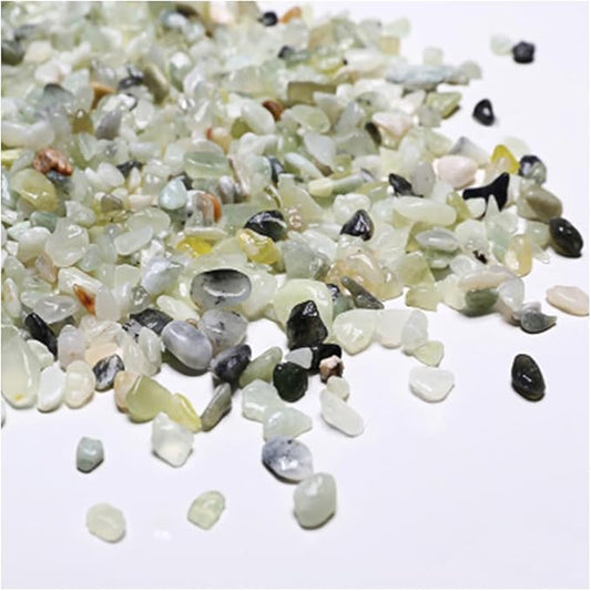 30g Crushed Stone Mini Crystal Chips Decorative Pebbles Gravel Irregular Gemstones Filling Gravel for Water Fountain Sand Landscape Fish Tank Garden (Crystal-Light Green(3-6mm))
