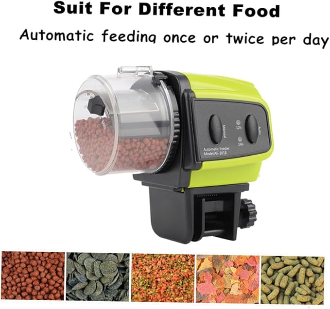 TOYANDONA Automatic Fish Feeder Timer for Aquarium Easy Operation Programmable Hours Suitable for Various Fish Food No Batteries Included for Vacation and Daily Feeding