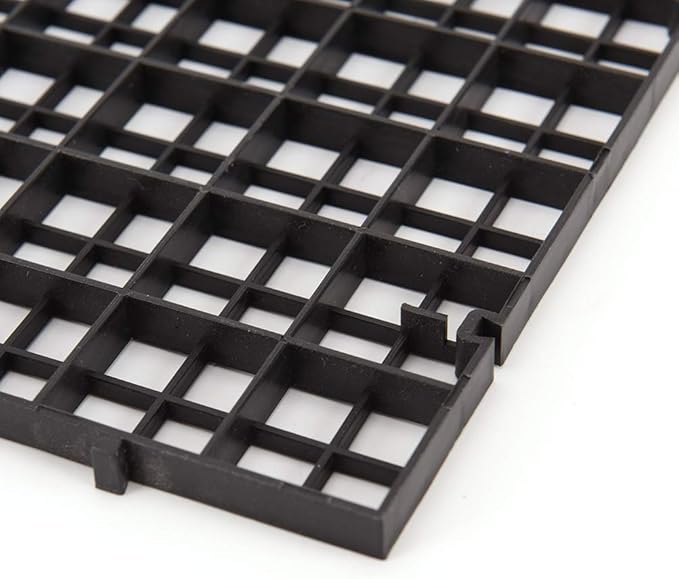 4 Pcs Aquarium Grid Divider Tray Egg Crate Aquarium Fish Tank Filter Bottom Isolation Board Partition Net Pane for Mixed Breeding,Black