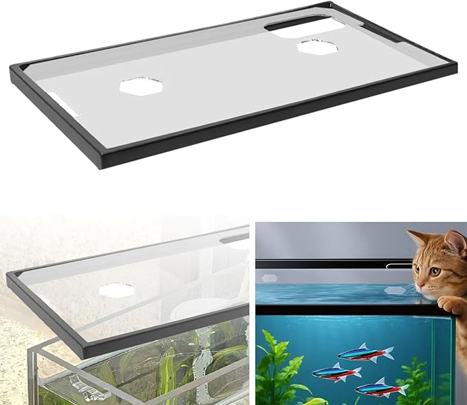Baoblaze Tank Lid Cover Aquarium Top Cover with Frame Clear Anti Jump, for 43, 43cmx25.5cmx1.2cm