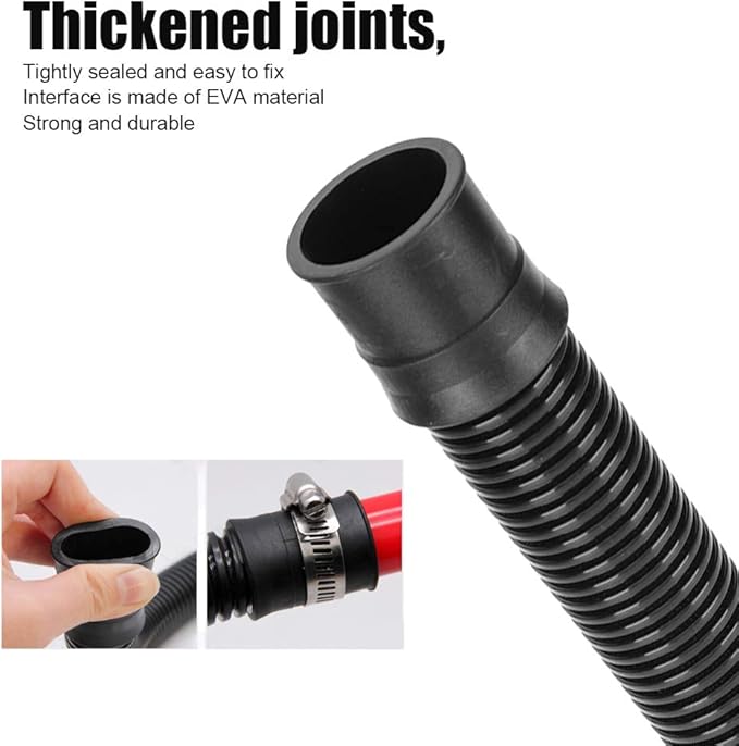 Aquarium Hose 25mm ID PVC Corrugated Tubing for Waterfall Pump Connection Reliable , 360掳 Flexible Bend Prevents Leaks, Fish Tank Water Supply System Maintenance