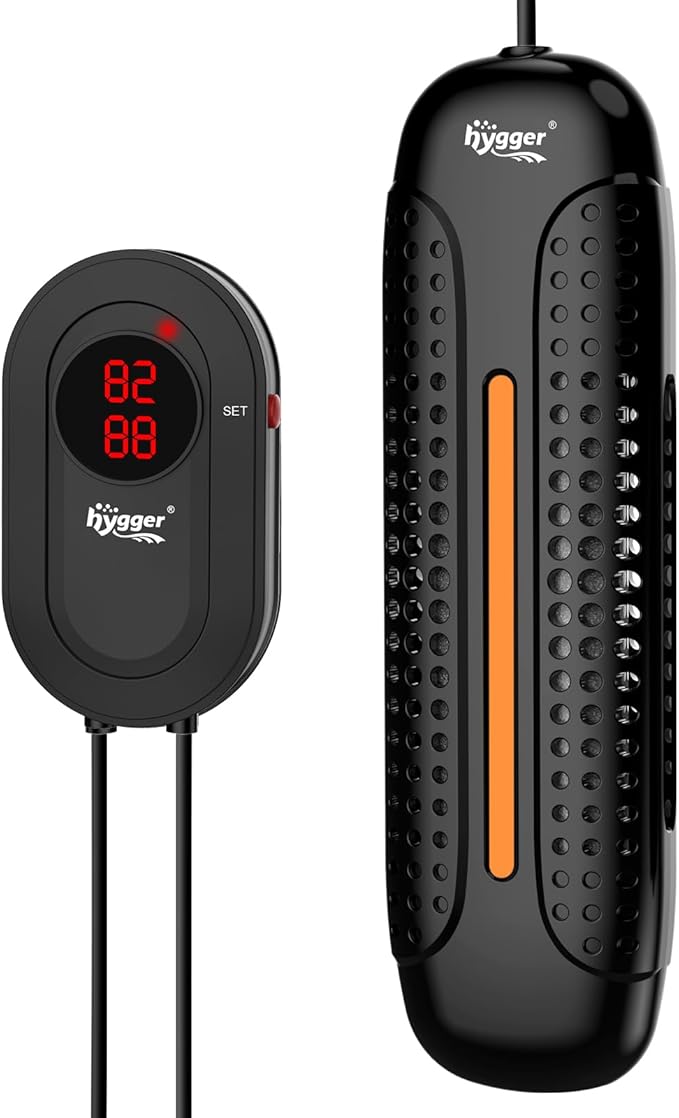 hygger 1000W Aquarium Heater with Controller, Submersible Fish Tank Heater Intelligent Leaving Water Automatica Stop Heating and Overheat Protection,105-238 Gal Turtle Heaters for Freshwater Saltwater