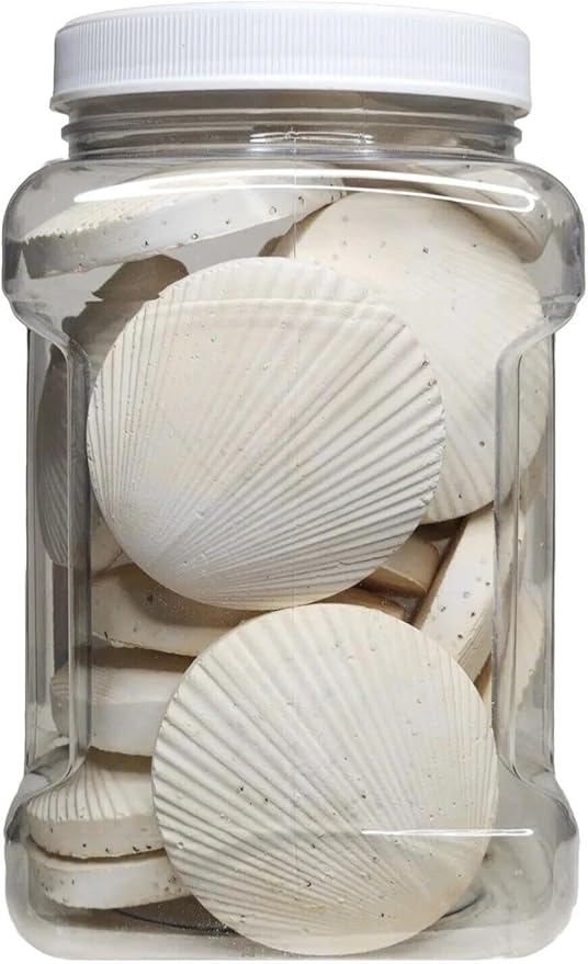 Calcium Feeder Disks for Shrimp, Snails, Crabs, Crayfish, Hermit Crabs and All Tropical Fish, 15 Count Jar of Large Feeder Disks