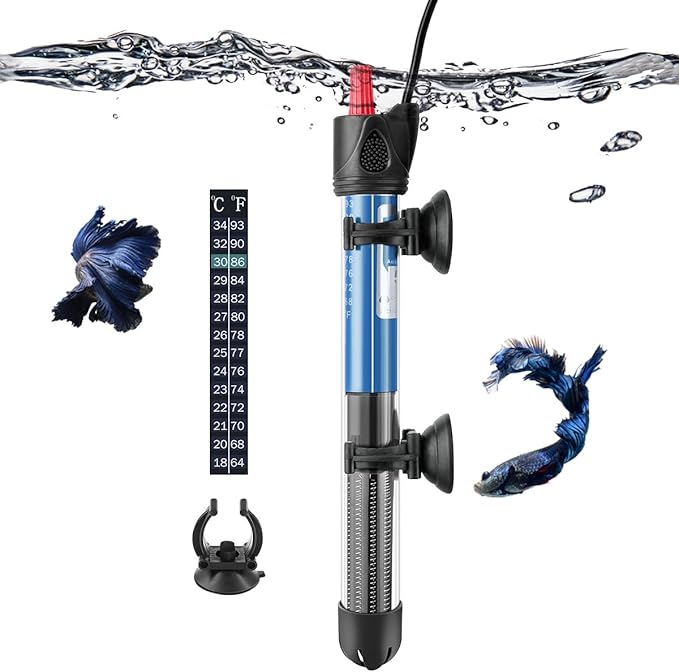 FEDOUR 50W 100W 300W Submersible Aquarium Heater, Adjustable Glass Water Heater for 5 – 70 Gallon Fish and Turtle Tank (50W for 5-15 Gallon)