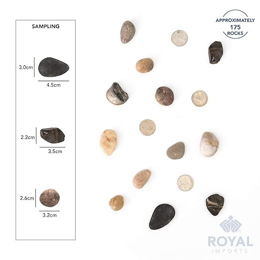 River Rocks Decorative Ornamental Vase Filler 1"-1.5" Natural Aquarium Gravel 2 lbs - Landscaping Pebbles for Indoor Plants, Fish Tank Gravel, Terrarium& Home Decor, DIY & Crafting – Royal Imports