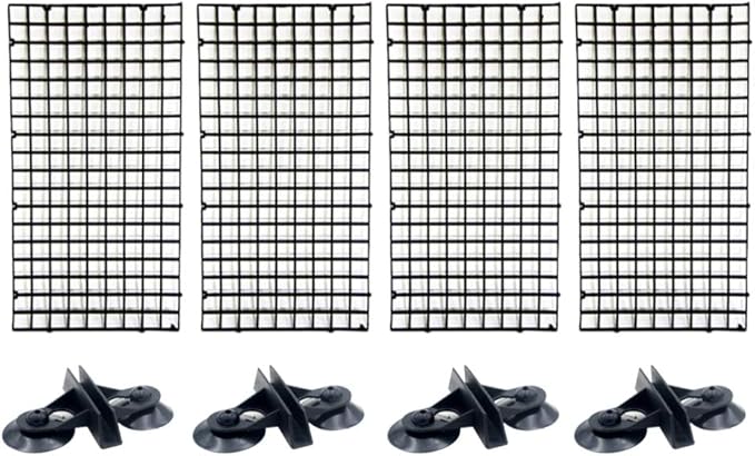 balacoo 1set Aquarium Panel Lattice Divider Suction Cups Black Easy to Install and Remove for Fish Separation and Breeding Versatile Aquarium Supplies