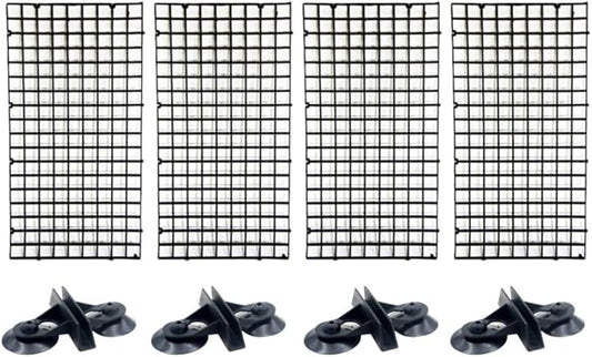 balacoo 1set Aquarium Panel Lattice Divider Suction Cups Black Easy to Install and Remove for Fish Separation and Breeding Versatile Aquarium Supplies