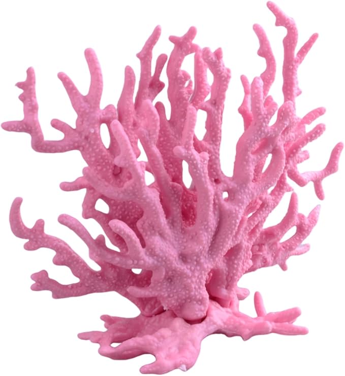 Artificial Aquarium Plant Ornament Decor Plastic Coral Reef Fish Tank Decoration Pink