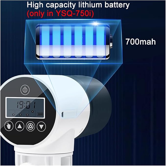 SURRYN Automatic Aquarium Feeder Intellint Timing Feeder Fish Tank Gold Fish Feeder Lar Capacity Smart LCD Display Dispenser(730), X