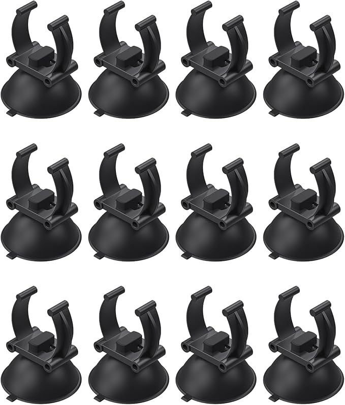 Pawfly Aquarium Heater Suction Cups Fish Tank Tube Light Sucker Holders 1.1 Inch Fixing Clips for Large Aquarium Heating Rod and Submersible Light (Not for Airline Tubing), 12 Pack
