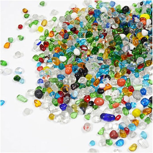 30g Crushed Stone Mini Crystal Chips Decorative Pebbles Gravel Irregular Gemstones Filling Gravel for Water Fountain Sand Landscape Fish Tank Garden (Mixed Colors(3-7mm))