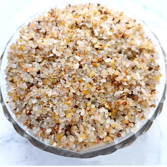 30g Crushed Stone Mini Crystal Chips Decorative Pebbles Gravel Irregular Gemstones Filling Gravel for Water Fountain Sand Landscape Fish Tank Garden (Crystal - Dark Khaki(2-4mm))