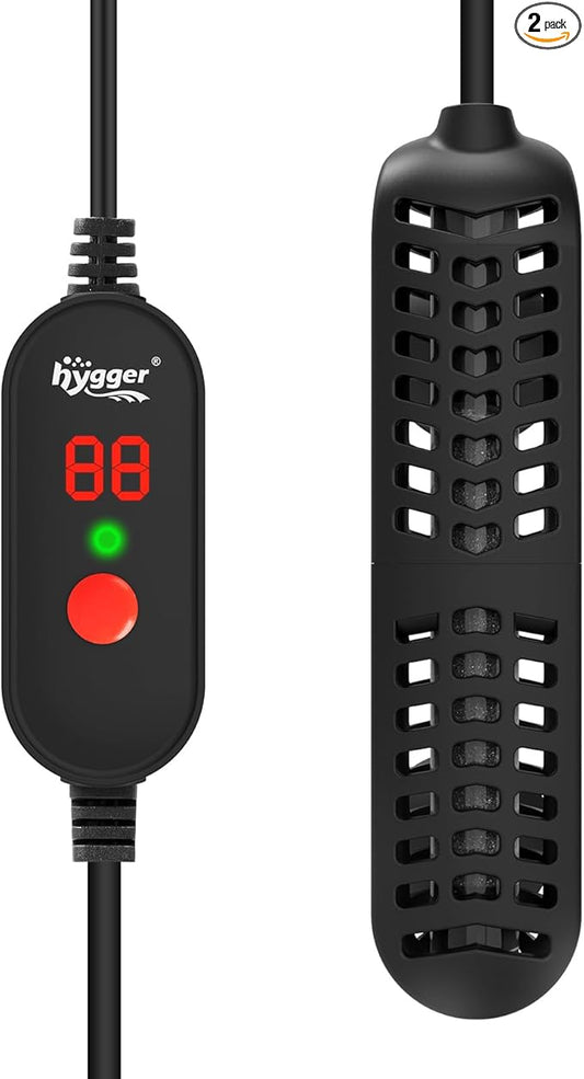 hygger 35W Small Aquarium Heater, Betta Fish Tank Heater with Adjustable Temperature External Controller and Over-Temperature Protection, for 8-16 Gallons Freshwater & Saltwater Fish Tank Turtle Tank