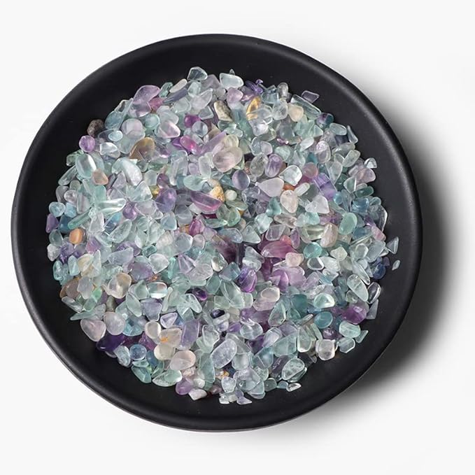 3-5MM Natural Stone Gravel Quartzs Agat Jaspers Chips Minerals Tumbled Specimen Stone Home Aquarium Decoration,NO.14 Fluorite,100g