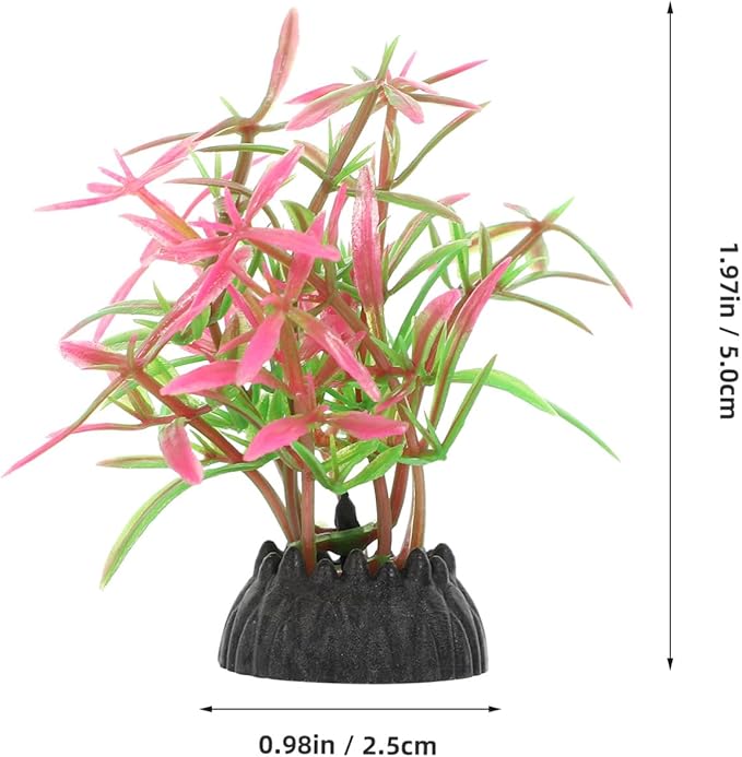 SEWACC 20pcs Artificial Fish Tank Plants Plastic Grass Plants Aquarium Decorations, Simulation Water Grass, Mixed Style, Small Betta Goldfish Turtle Tank Accessories