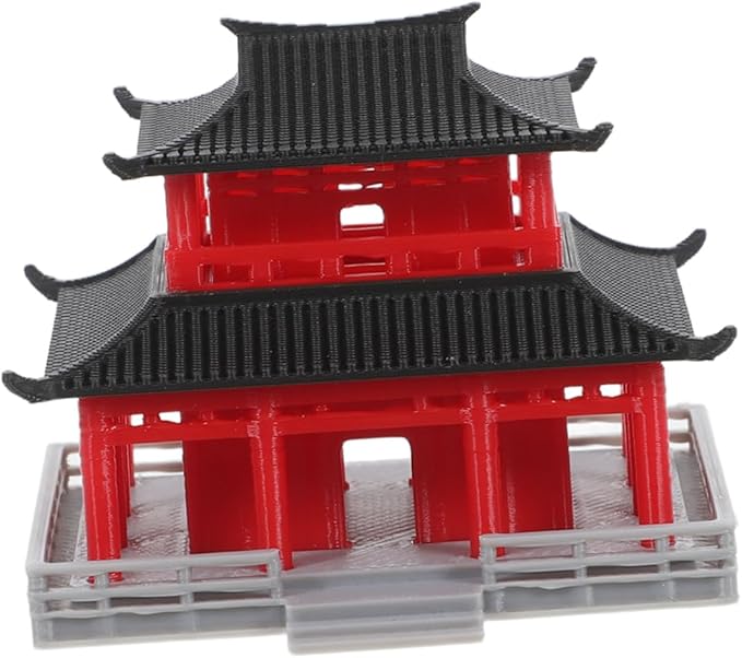 POPETPOP Miniature Chinese Pavilion Figurine for Landscape Decoration Adornment for Aquariums and Bonsai Gardens
