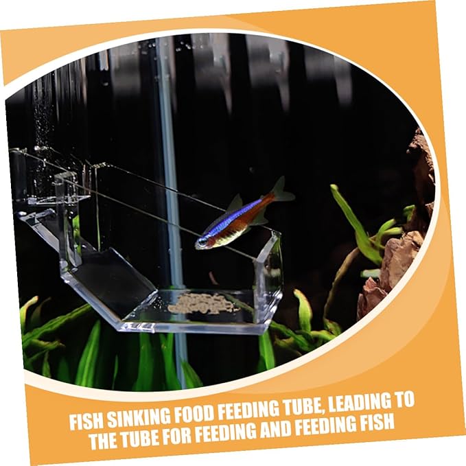 Toddmomy Aquarium Fish Feeder Tube with Feeding Ring 35cm Automatic Fish Tank Feeder Vacation Feeding Aquarium Supplies