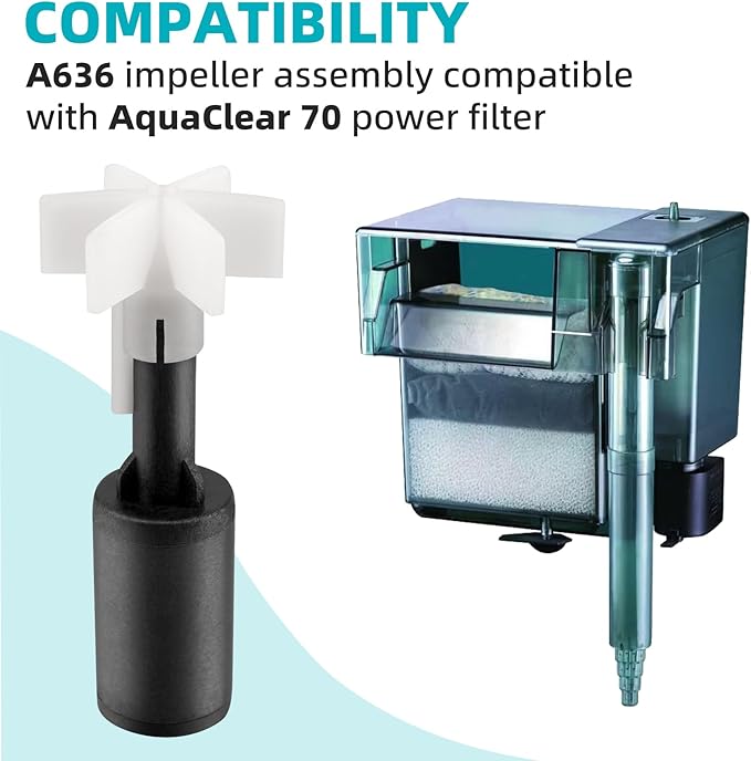 A636 Aquarium Magnetic Impeller Compatible with Aquaclear 70 Power Filter A615 Aqua Clear 70 Impeller Assembly Fish Tank Filter Systems