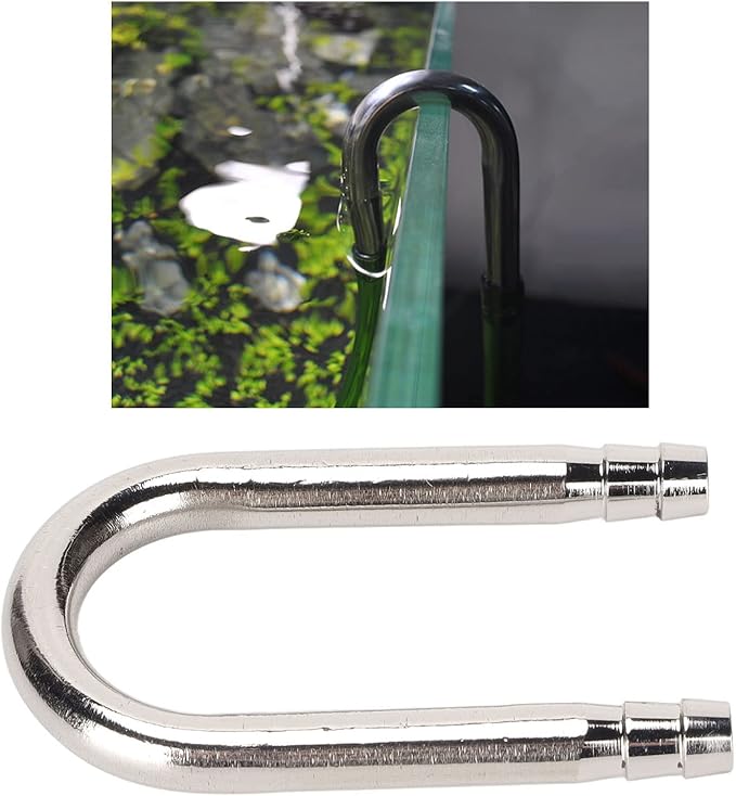 Zerodis Aquarium Pumps Pipe, Stainless Steel U Shape Fish Connector Easy to Install Aquarium Connecting Tube for Aquarium Air Pump Accessories (2 Minutes)