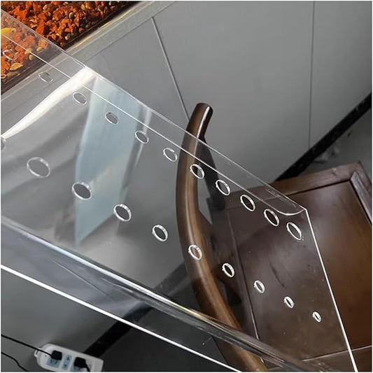LZMZMQ Clear Acrylic Aquarium Top Cover, Square Anti-Fish Jump Lid with Hole, Frameless Cat Proof Terrarium Hood, 8 12 14 16 18 20 inch Customizable(L70xW40cm/27.6x15.7in)