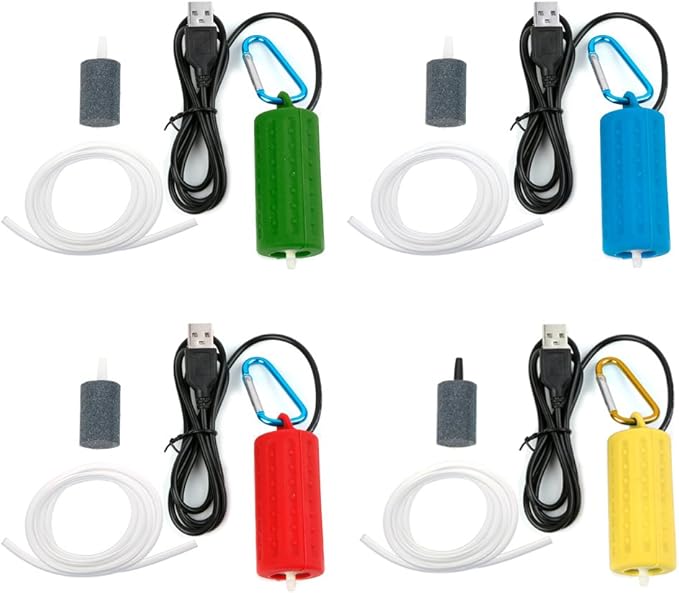 Aquarium Air Pumps,Portable Mini USB Aquarium Fish Tank Oxygen Air Pump Mute Energy Save Compressor (Light Blue)