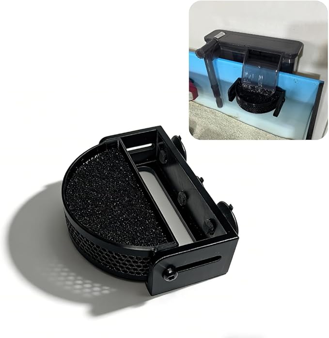 Aquarium Filter Baffle with Suction Cups, Fish Tank Flow Controller, Water Surface Calmer & Flow Reducer for Betta Fish and Shrimp (Black, Medium)