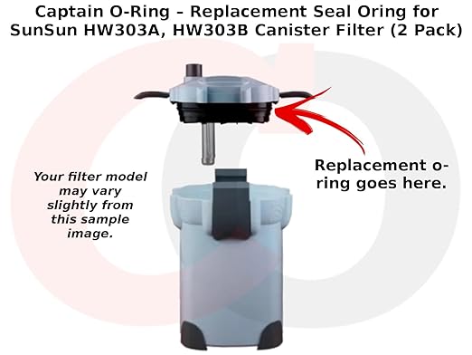 Captain O-Ring – Replacement Seal Oring for SunSun HW303A, HW303B Canister Filter (2 Pack)