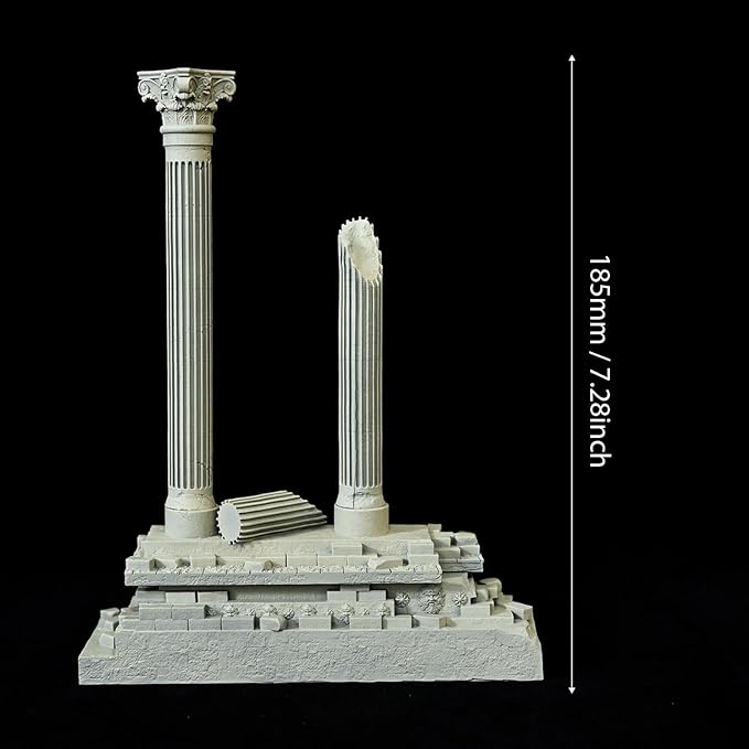 Baoblaze Roman Column Decoration Realistic Resin Aquarium Decor Fish Tank Accessories Landscape Decoration Roman Pillar Decor 18.5cm, Set B