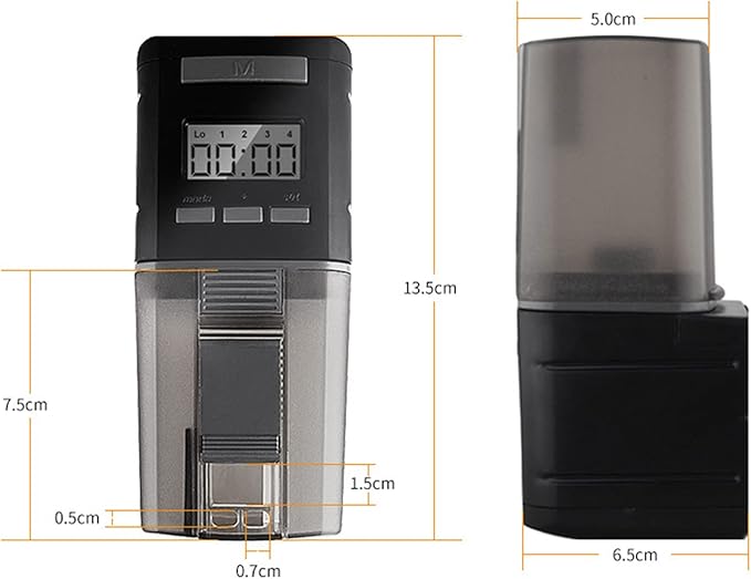 Automatic Fish Feeder, Aquarium Electric Auto Fish Feeder,Moisture-Proof Fish Tank Pond Feeder Fish Food Dispenser with LCD Display Digital Timer for Vacation Weekend Holiday