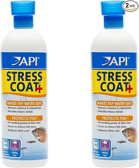 (2 Pack) API Stress Coat Fish and Tap Water Conditioner, 16-Ounce (Treats 946 Gallons) each