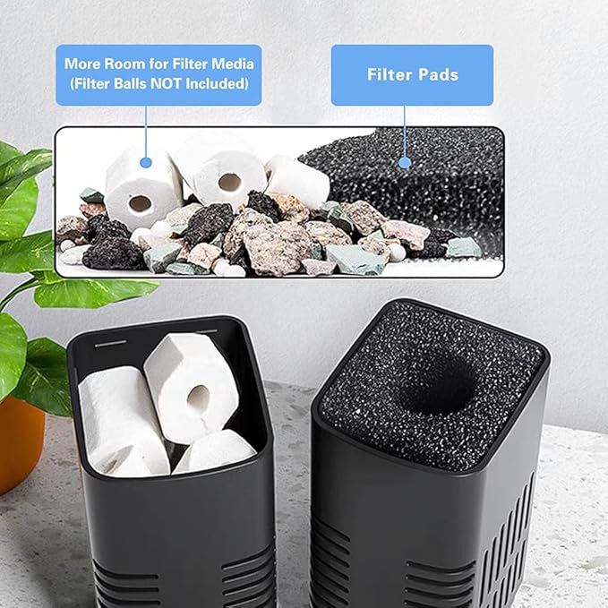 TechnologyMatter 260 GPH Aquarium Internal Filter Submersible for (Up to 90 Gallon) Fish Turtle Reptile Tank Pond
