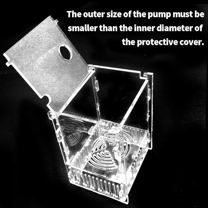 Fish Tank Water Pump Filter Netting Box Pump Barrier Bags Box Acrylic Protective Cover,Prevent Fish From Being Sucked Into the Water Pump Aquarium Accessory for Biological Filters Aquarium (Size 3)