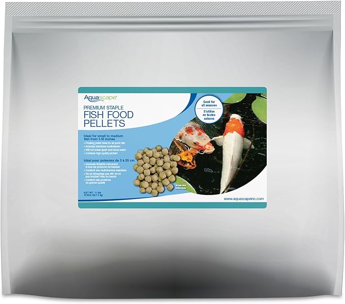 Aquascape Premium Staple Fish Food Pellets for Medium to Large Pond Fish, Large Pellet, 11 Pounds / 5 kg, 81049