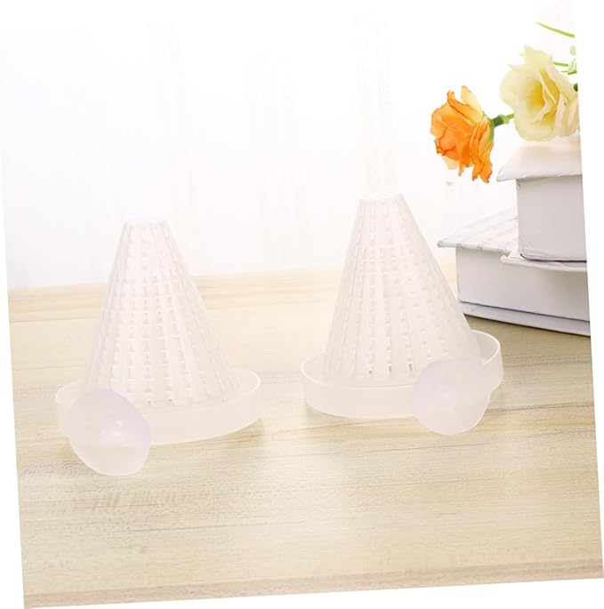 BESPORTBLE 3pcs Automatic Aquarium Fish Feeder Cone Worm Feeder Cups with Suction for Red Worm Feeding in Fish Tank Small Size for Shrimp and Aquatic Pets